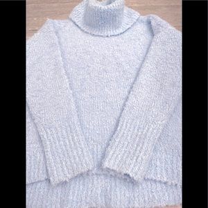 Lou & Grey Ice Blue Turtleneck Sweater, Size Small